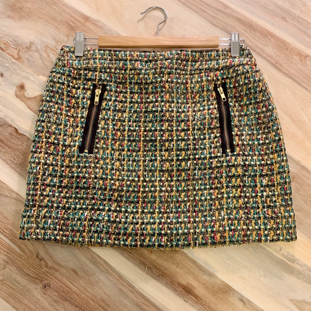 J.Crew Factory Multi-Color Tweed Wool Mini Skirt
